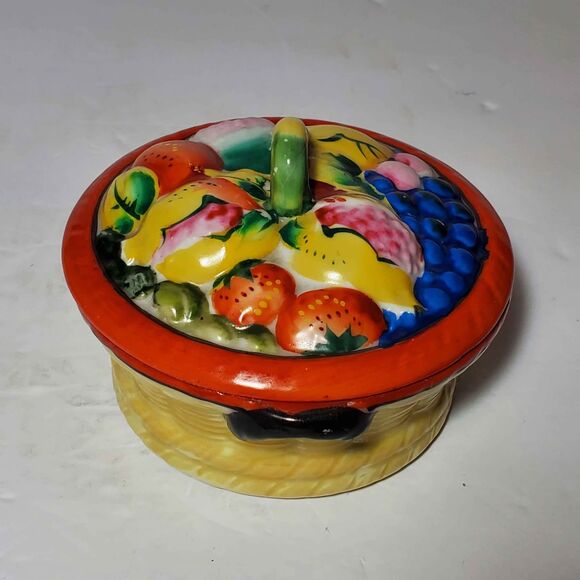 Gold Castle Fruit Trinket Box Japan Vintage - Picture 4 of 9